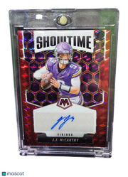 2025 Panini Mosaic Football Showtime J.J. McCarthy #SOS-JJM Red 097/199