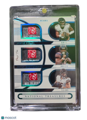 2023 Panini National Justin Fields David Montgomery Cole Kmet #GTM-CHI Patch 1/1