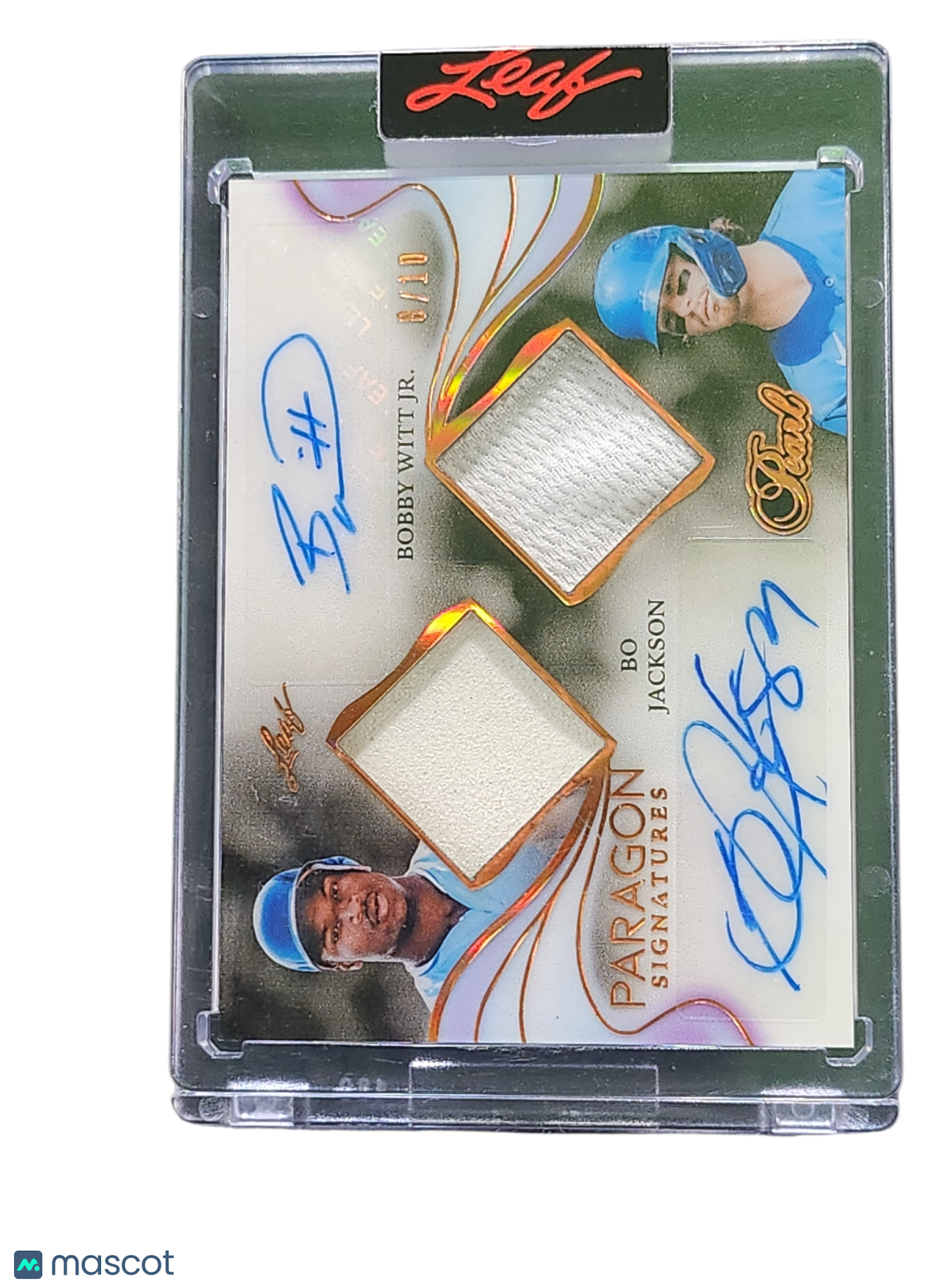 2025 Leaf Bo Jackson Bobby Witt Jr. #PS2-01 Dual Auto 8/10 Dual Game-Used