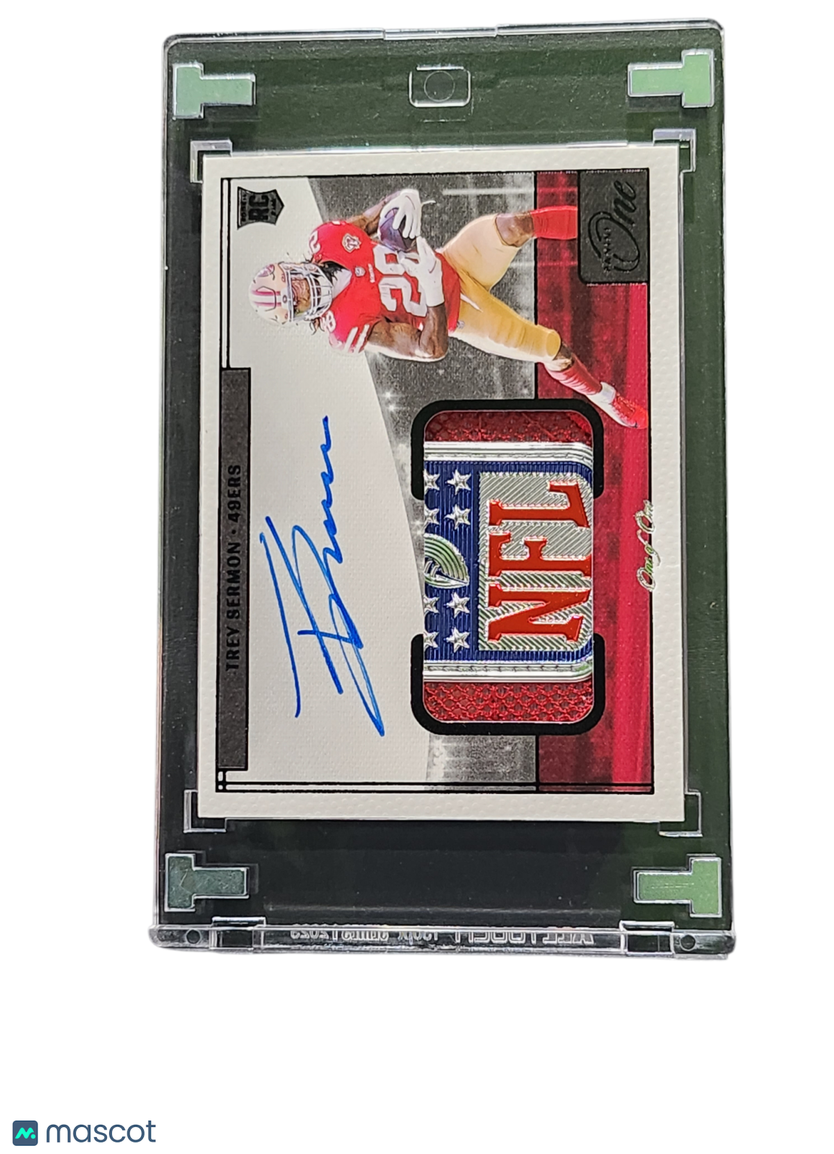 2022 Panini One Trey Sermon #22 RC NFL Shield Patch