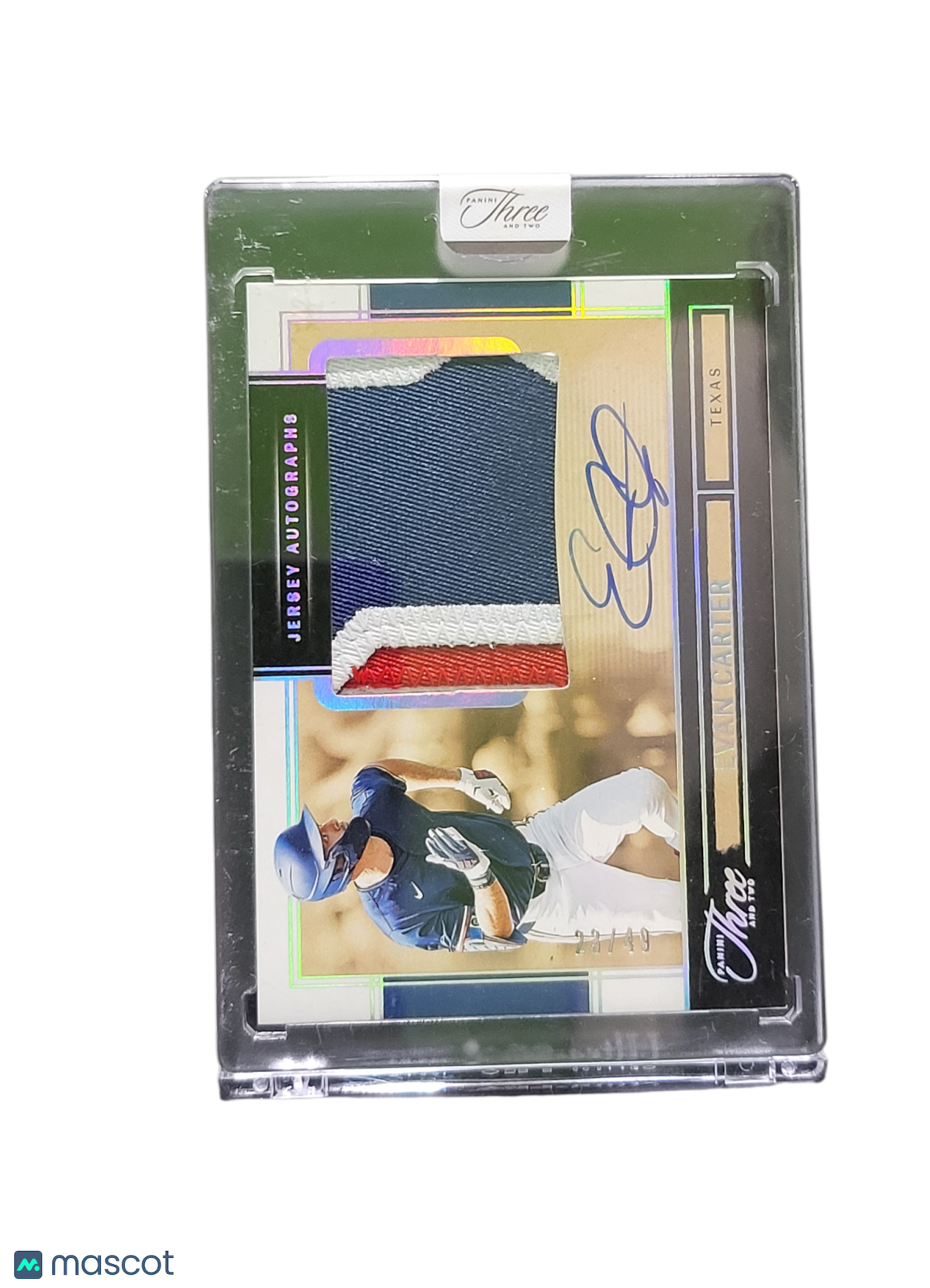 2025 Panini Three and Two Evan Carter #JK-EC Memorabilia Jersey Autographs