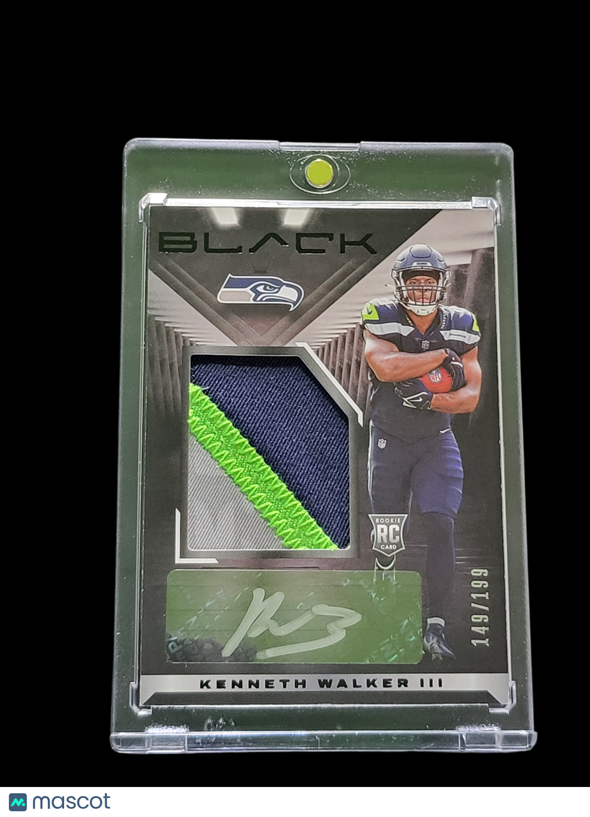 2022 Panini Black Kenneth Walker III #208 Patch 149/199 RC