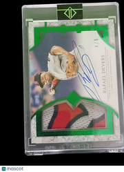 2024 Topps Transcendent Rafael Devers #TCPA-RD2 Green / 5 Game-Used Patch Auto