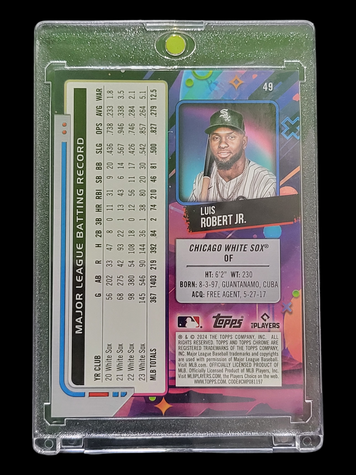 2024 Topps Chrome Cosmic Luis Robert Jr. #49 Green Nucleus Refractor