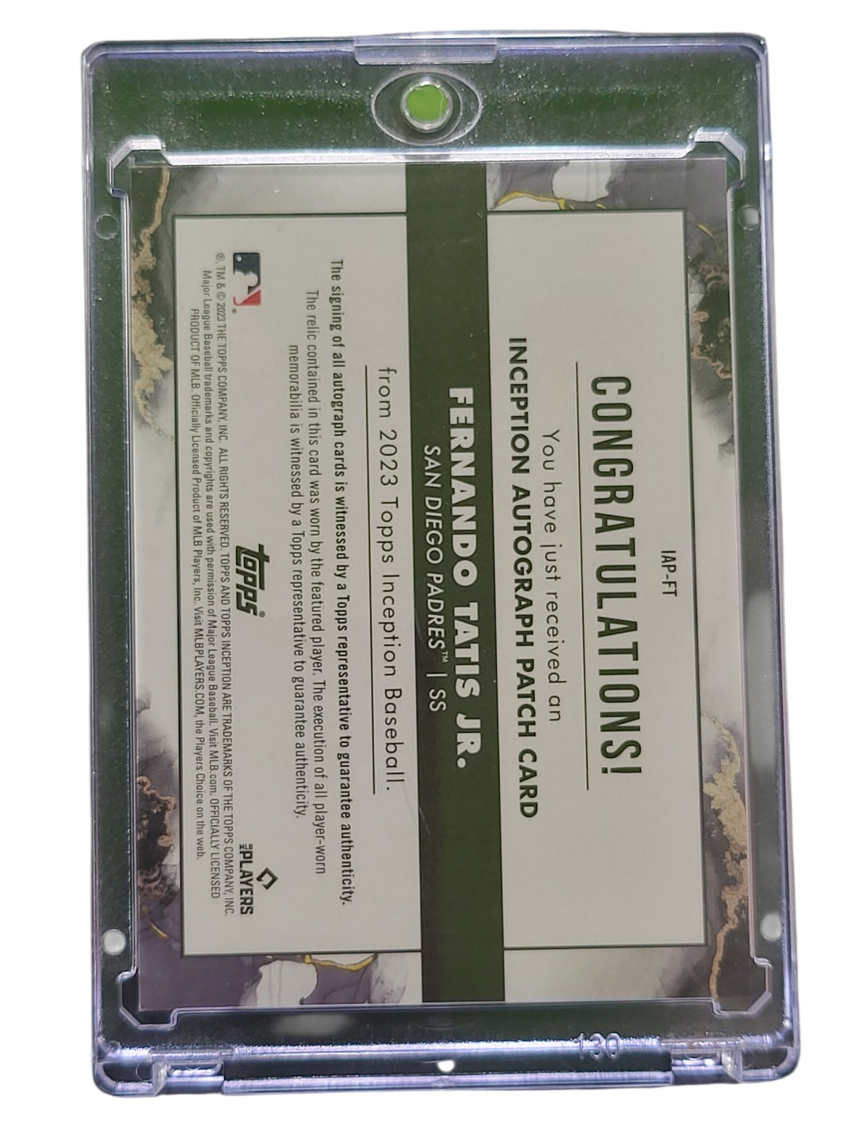 2023 Topps Inception Fernando Tatis Jr. #IAP-FT Green 61/99 Patch Player-worn