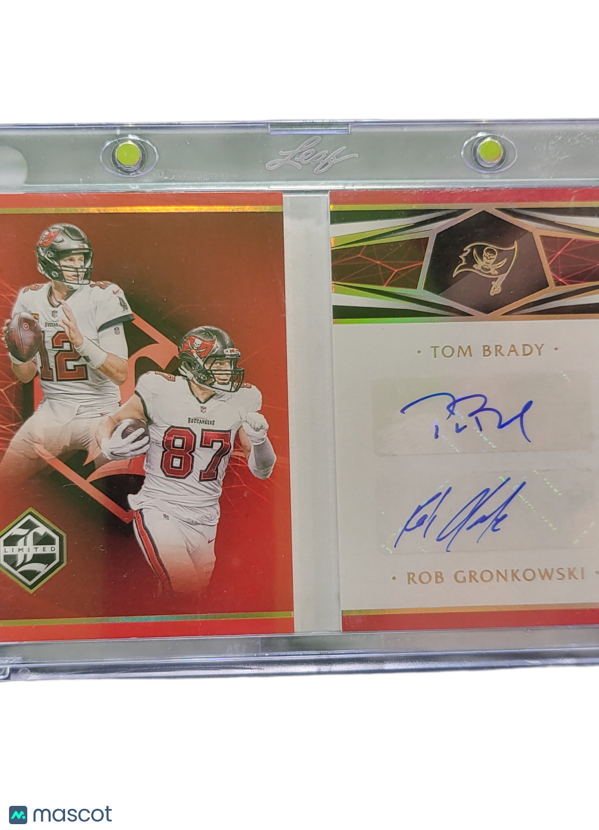 2021 Panini Limited Dual Booklet Tom Brady Rob Gronkowski #PD-BG Auto 4/5