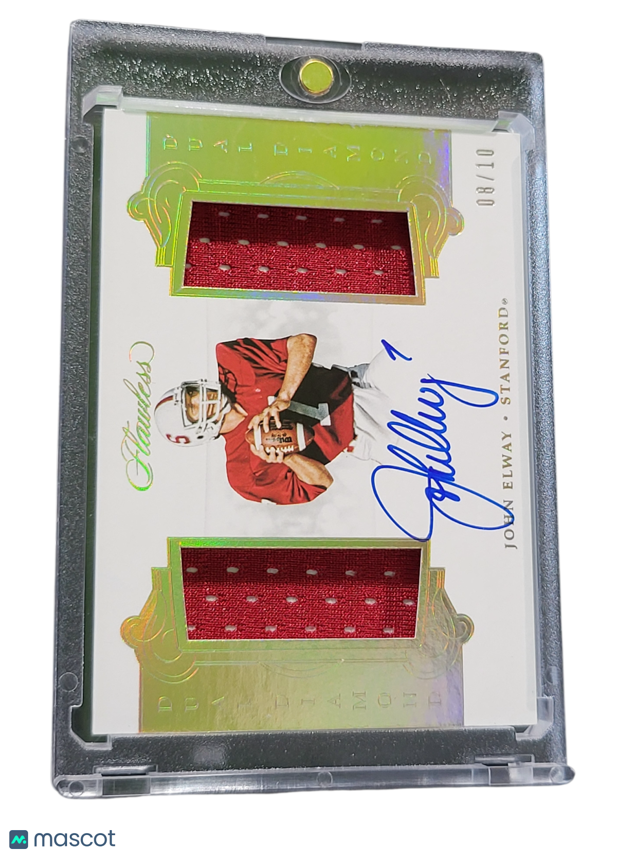 2018 Panini Flawless Collegiate Dual Diamond John Elway #DDMA-JE /10 Dual Patch