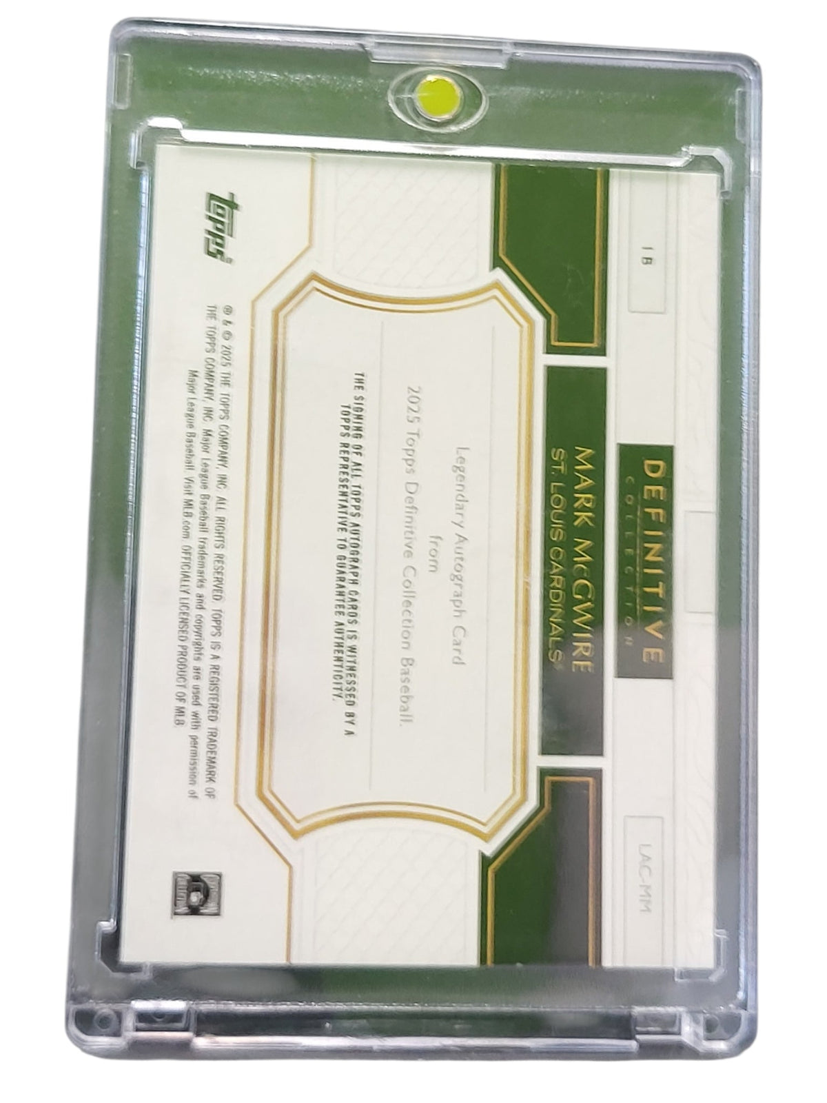 2025 Topps Definitive Collection Mark McGwire #LAC-MM Legendary Autograph /25