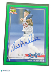 2026 Topps Baseball 75 Years of Baseball Orel Hershiser #91A-OH Green 71/99