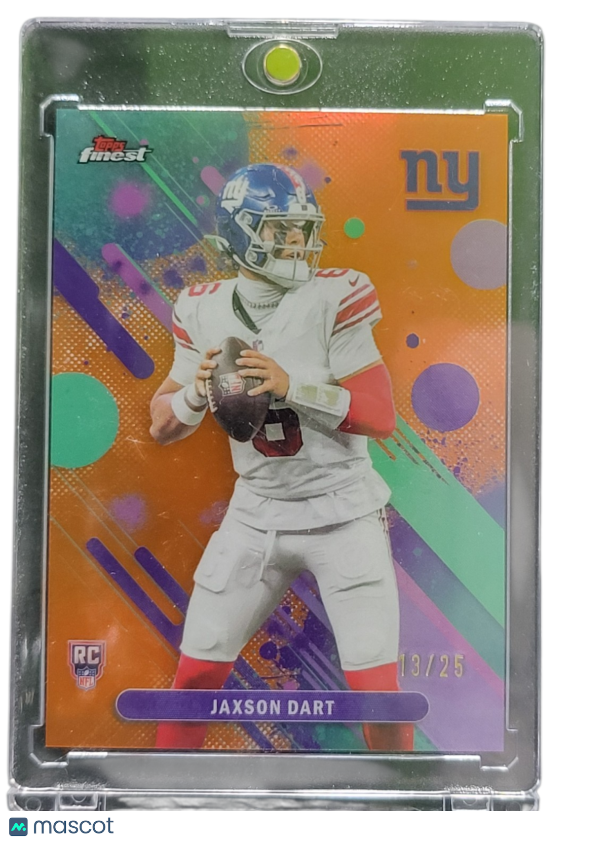 2025 Topps Finest Jaxson Dart #2 Orange Refractor RC 13/25