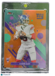 2025 Topps Finest Jaxson Dart #2 Orange Refractor RC 13/25