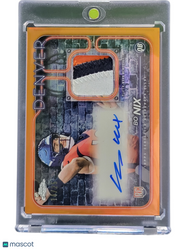 2024 Topps Chrome Bo Nix #CPA-BN Orange Player-Worn Rookie Patch Auto RC 14/25