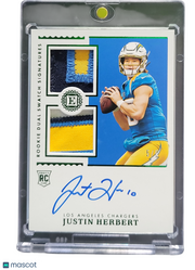 2021 Panini Encased Football Justin Herbert #RSS-JH Patch RC Rookie Dual Swatch
