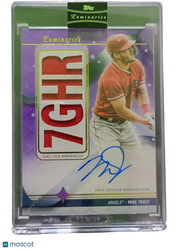 2023 Topps Mike Trout #HRKAR-MT1 Purple Home Run Kings Auto Relic Game-Used