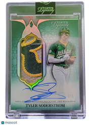 2025 Topps Dynasty Tyler Soderstrom #DAPB-TS03 Green Auto Patch /5 Game-Used