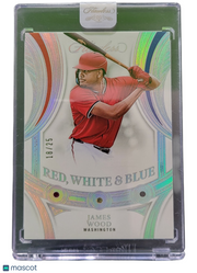 2025 Panini Flawless Baseball James Wood #16 Red, White & Blue 18/25
