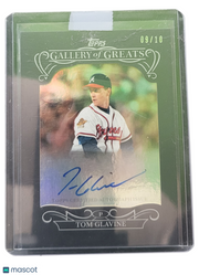 2015 Topps Gallery of Greats Autographs Tom Glavine #GGA-TG Green 09/10