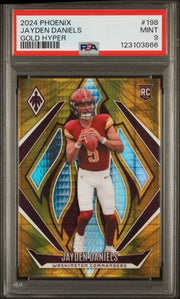 2024 Panini Phoenix Gold Hyper Jayden Daniels #198 /10 PSA 9