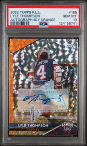 2022 Topps PLL Icy Orange Lyle Thompson #185 Auto /25 PSA 10 124158741
