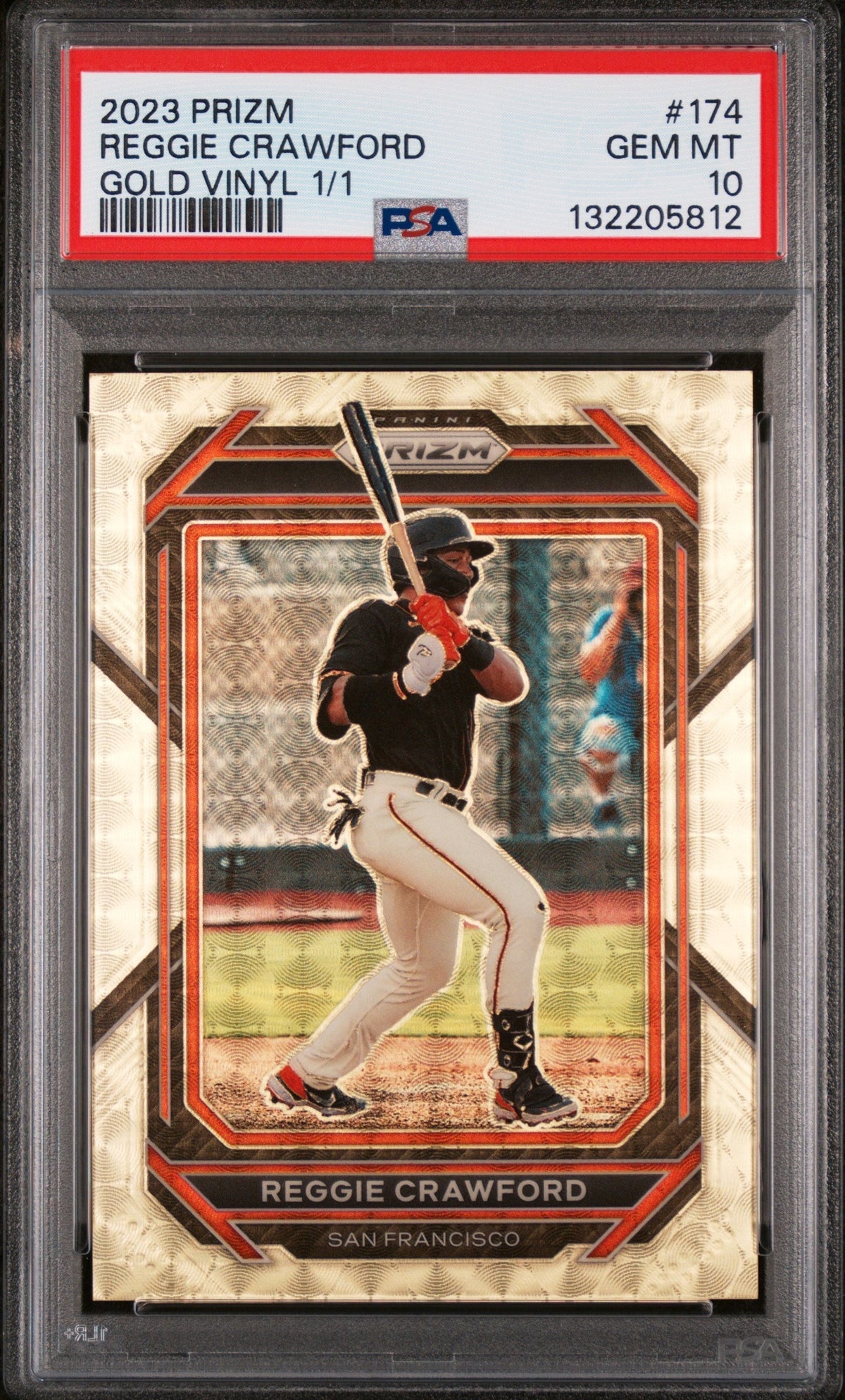 2023 Panini Prizm Gold Vinyl Prizm Reggie Crawford #174 1/1 PSA 10