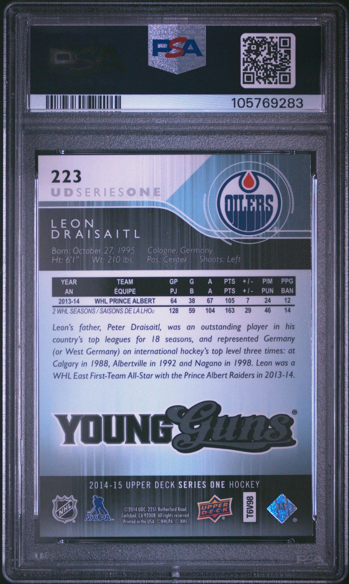 2014 Upper Deck Young Guns Leon Draisaitl #223 PSA 9