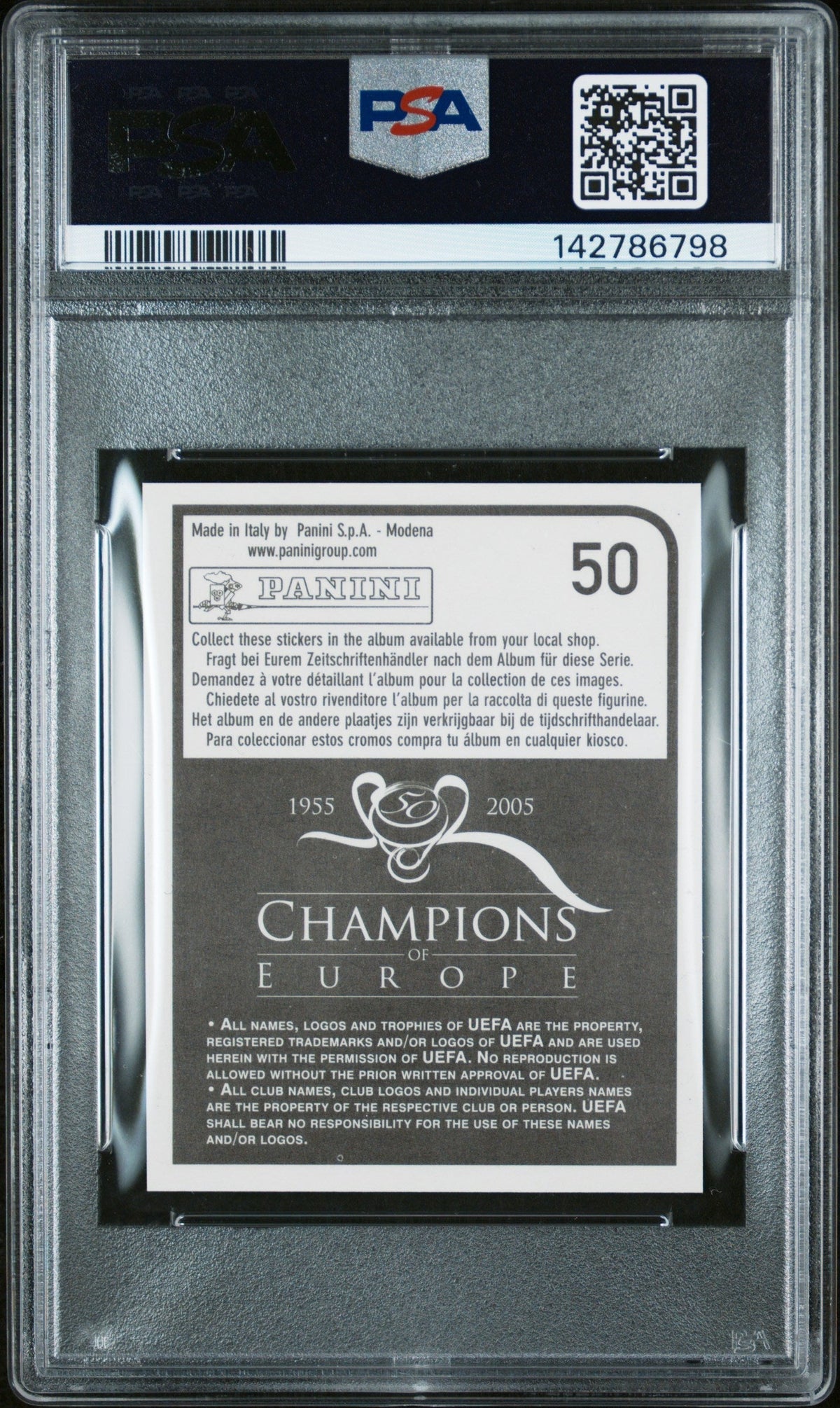 2005 Panini Champions of Europe Stickers Cesc Fabregas #50 PSA 9