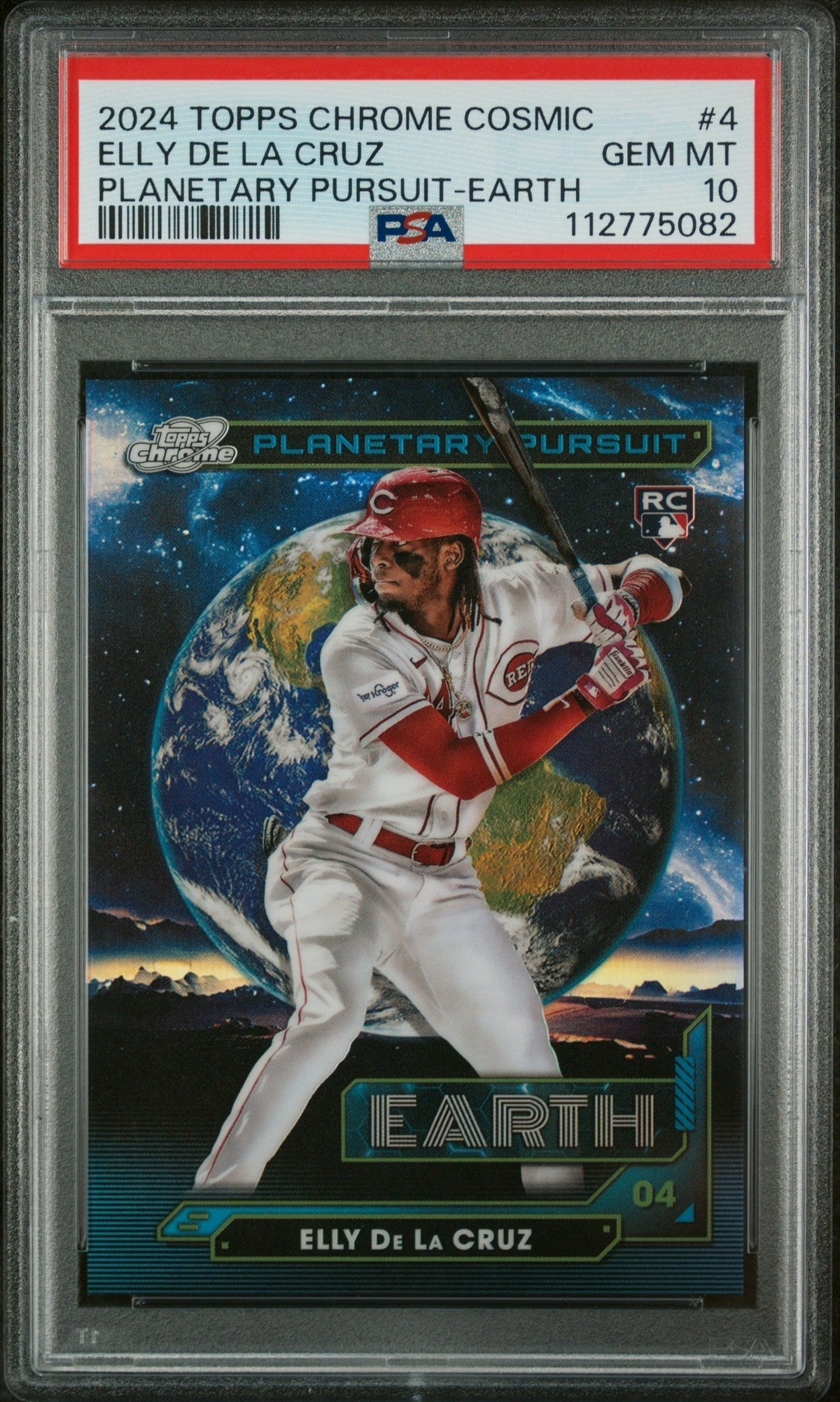 2024 Topps Chrome Cosmic Planetary Pursuit Earth Elly De La Cruz #4 PSA 10