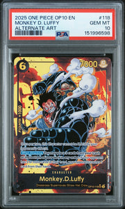 2025 One Piece Royal Blood Alternate Art Monkey D. Luffy #OP10-118 PSA 10