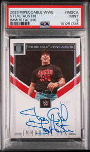 2023 Panini Impeccable WWE Immortal Ink Stone Cold Steve Austin #IMSCA /99 PSA 9