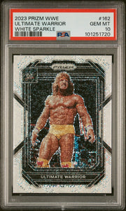 2023 Panini Prizm WWE White Sparkle Ultimate Warrior #162 PSA 10