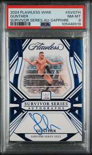 2024 Panini Flawless WWE Flawless Survivor Series Autographs Sapphire Gunther #SVGTH /20 PSA 8