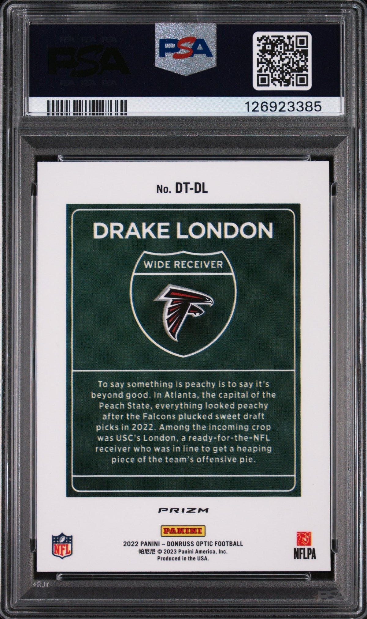 2022 Donruss Optic Downtown Drake London #DTDL PSA 9