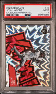 2023 Panini Absolute Kaboom! Horizontal Josh Jacobs #10 PSA 9