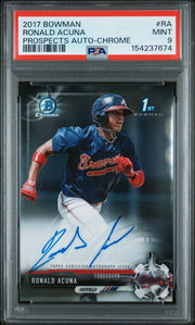 2017 Bowman Chrome Prospect Autograph Ronald Acuna #CPA-RA PSA 9