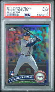 2011 Topps Chrome Refractor Freddie Freeman #173 PSA 9