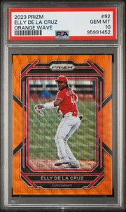 2023 Panini Prizm Orange Wave Elly De La Cruz #92 /50 PSA 10