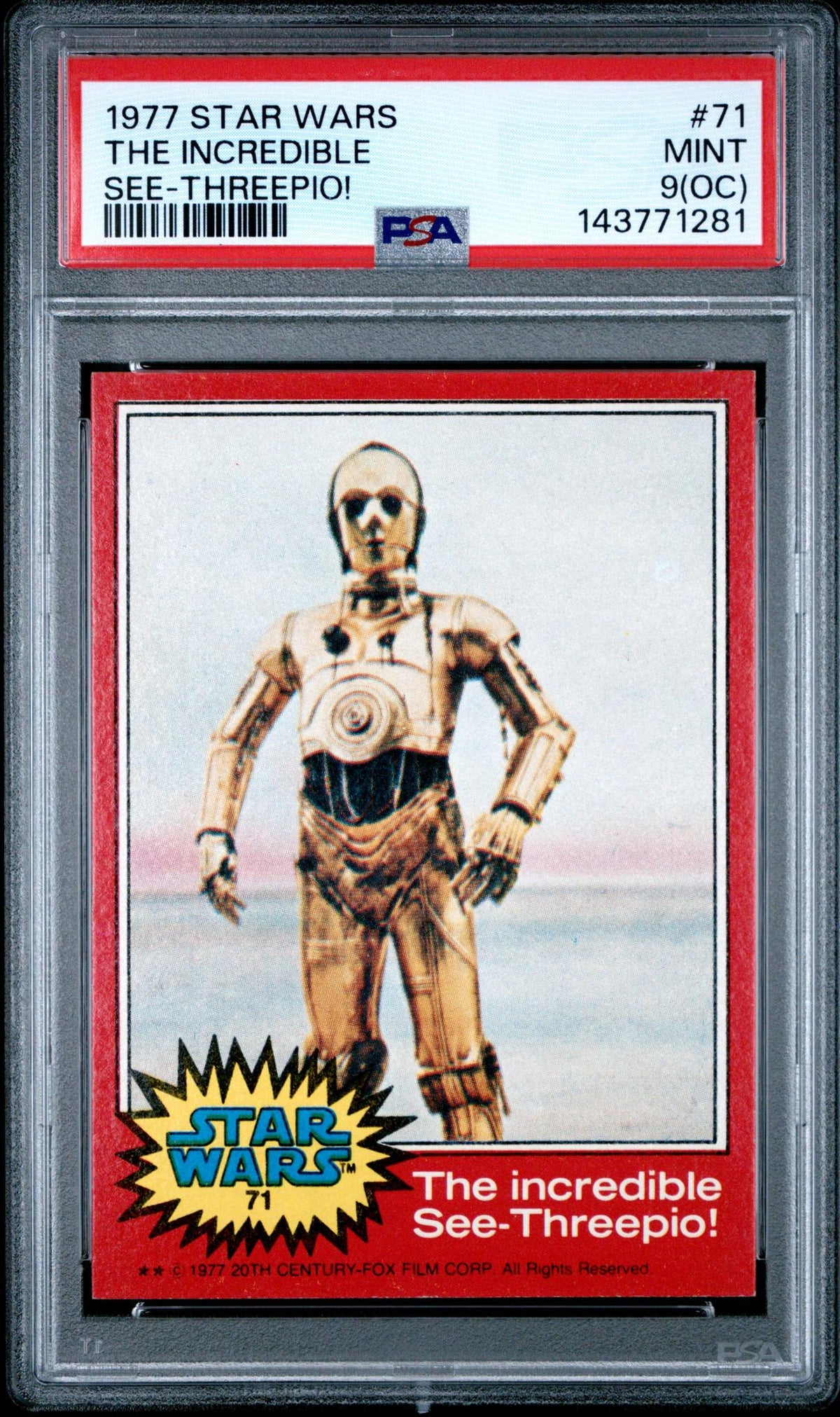 1977 Star Wars the Incredible C-3po #71 PSA 9