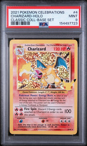 2021 Pokemon Sword and Shield Celebrations Classic Collection Base Set Holo Charizard #4 PSA 9