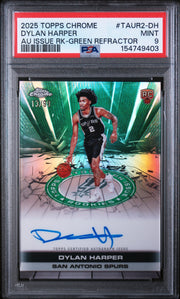 2025 Chrome Autograph Issue Rookies Green Refractors Dylan Harper #TAUR2DH /99 PSA 9