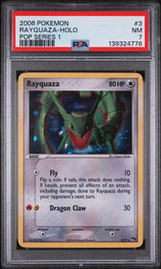 2006 Pop Series 1 English Cosmos Holo Ex Holon Phantoms Blister Rayquaza #3 PSA 7