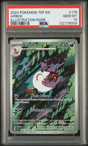 2024 Pokemon Scarlet and Violet Temporal Forces Illustration Rare Arbok #176 PSA 10