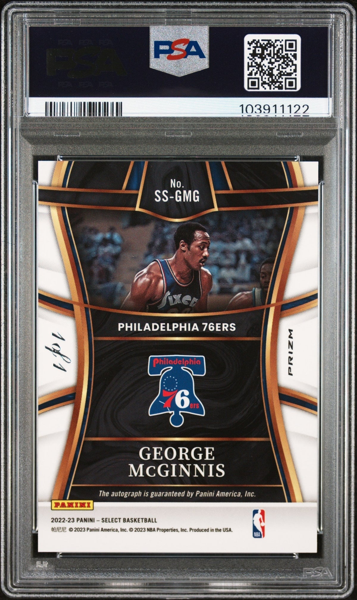2022 Panini Select Signature Selections Black 1/1 George Mcginnis #SS-GMG PSA 9