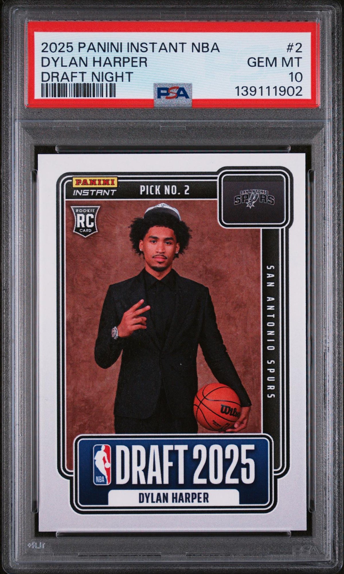 2025 Panini Instant Draft Night Dylan Harper #NBADN2 /5547 /1 PSA 10