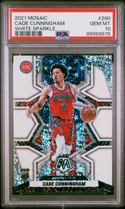 2021 Panini Mosaic White Sparkle Cade Cunningham #260 PSA 10