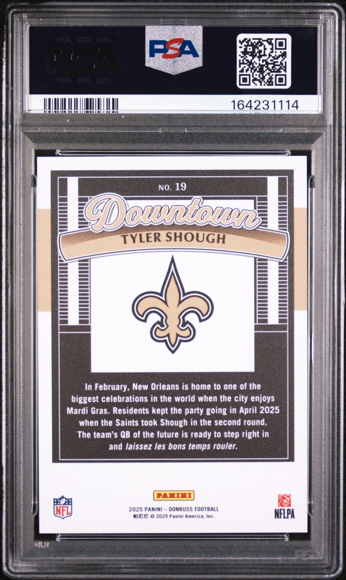 2025 Panini Donruss Downtown Tyler Shough #19 PSA 10