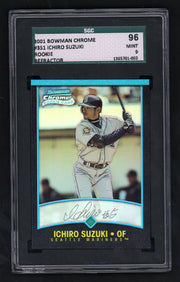2001 Bowman Chrome Refractor Ichiro Suzuki #351 SGC 9
