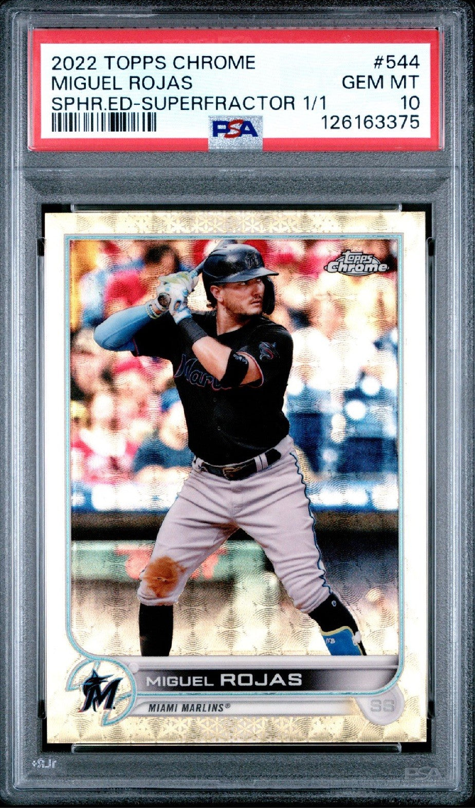 2022 Topps Chrome Sapphire Miguel Rojas #544 SuperFractor 1/1 PSA 10 Topps