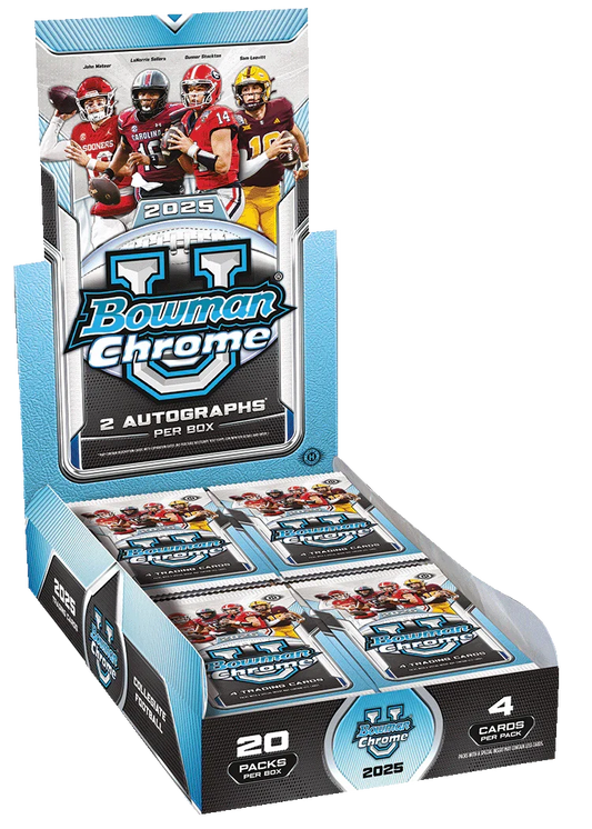 2025 Bowman Chrome University Football Hobby 12 Box Case