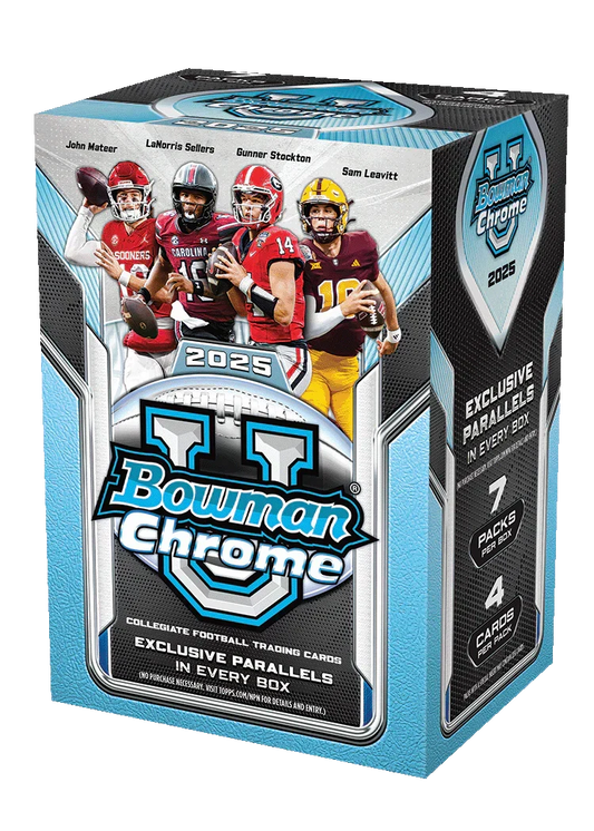 2025 Bowman Chrome University Football Blaster 40 Box Case