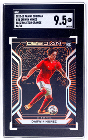 2020-21 Panini Obsidian #36 Darwin Nunez Electric Etch Orange 32 SGC 9.5